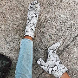 Princess Polly Snakeskin Booties